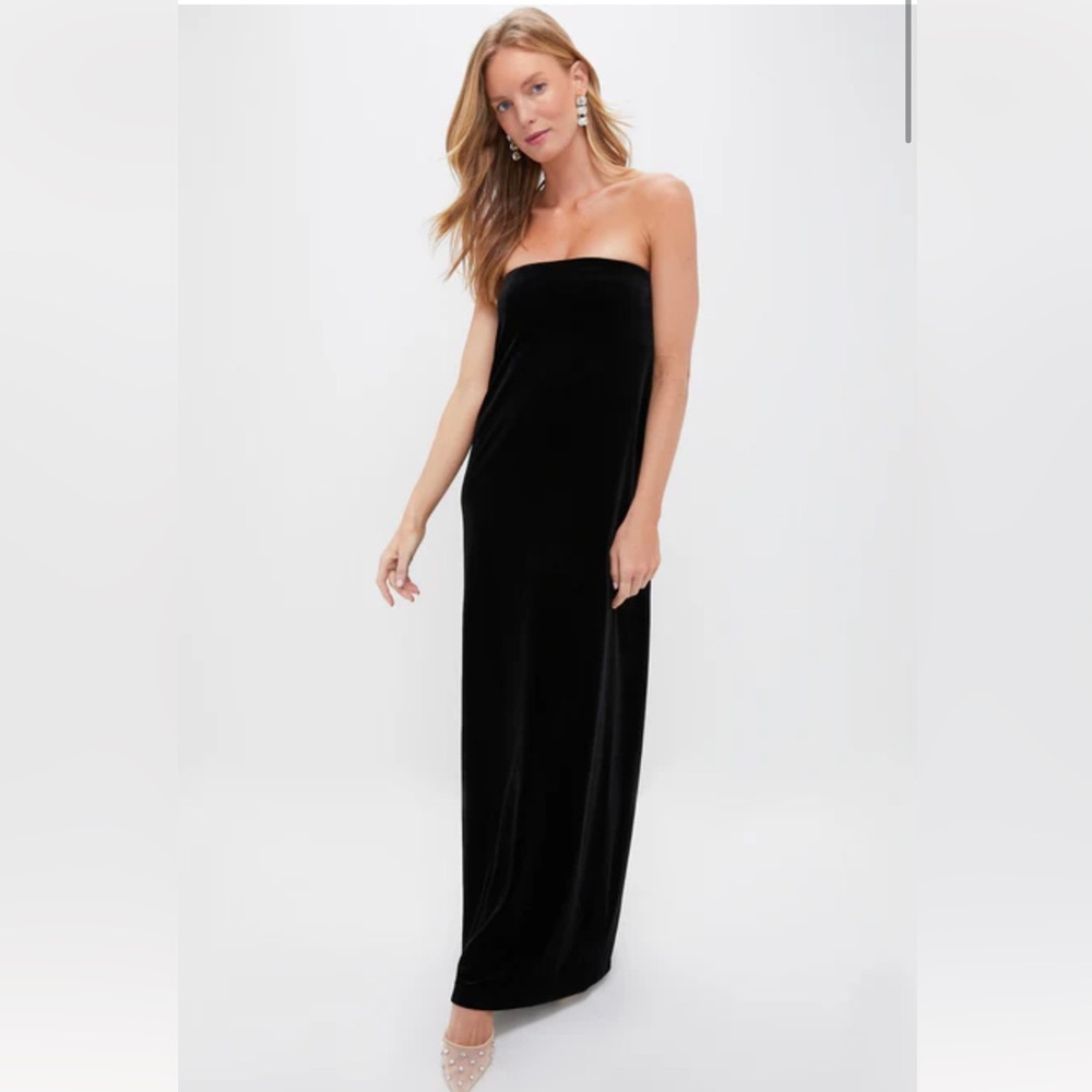 NWT Tuckernuck Black Velvet Strapless Maxi Dress